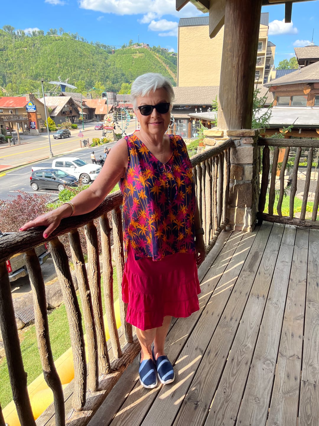 Customer photo review of Comfortable Cotton Vacation Ruffle Skirt