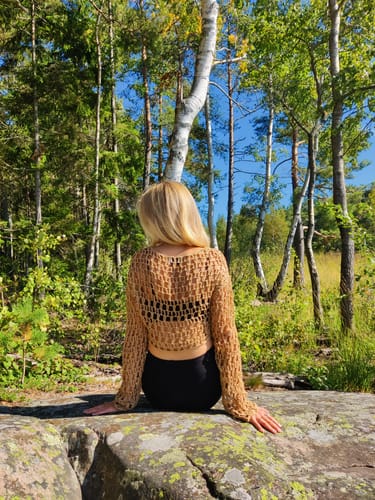 Customer photo review of KALI CROCHET SWEATER - GOLDEN TAN