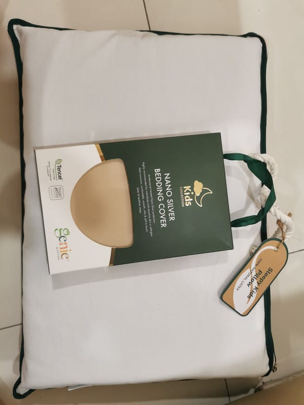 Customer photo review of Getha Sleepy Kids Latex Pillow Case - Tencel Nano Silver Fabric