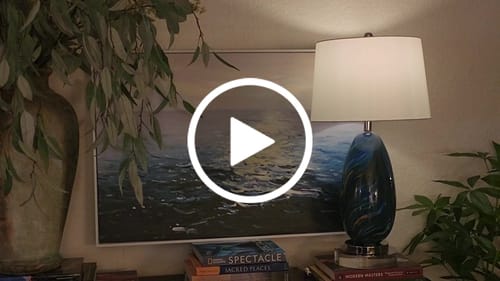 Customer video review of Abstract Ocean Canvas Painting #ABSH02