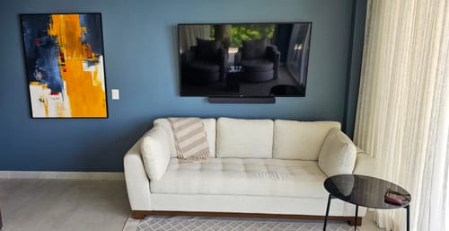 Customer photo review of Abstract Orange Gray Painting #ABAV13