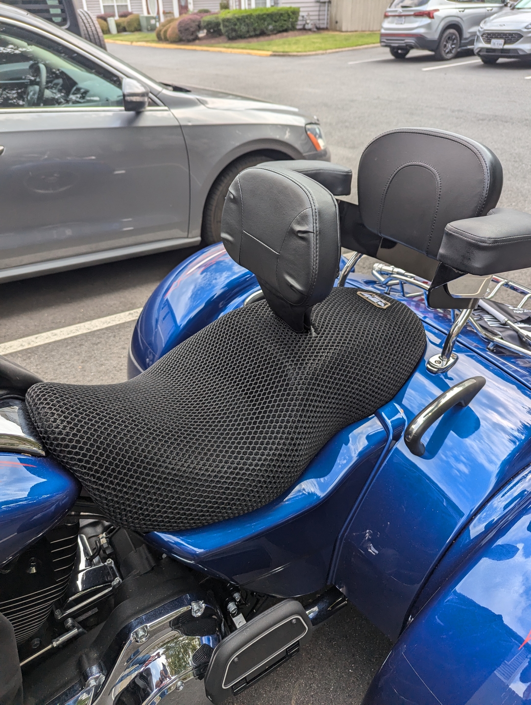 Wind Rider mesh seat cover on a Harley Davidson Freewheeler