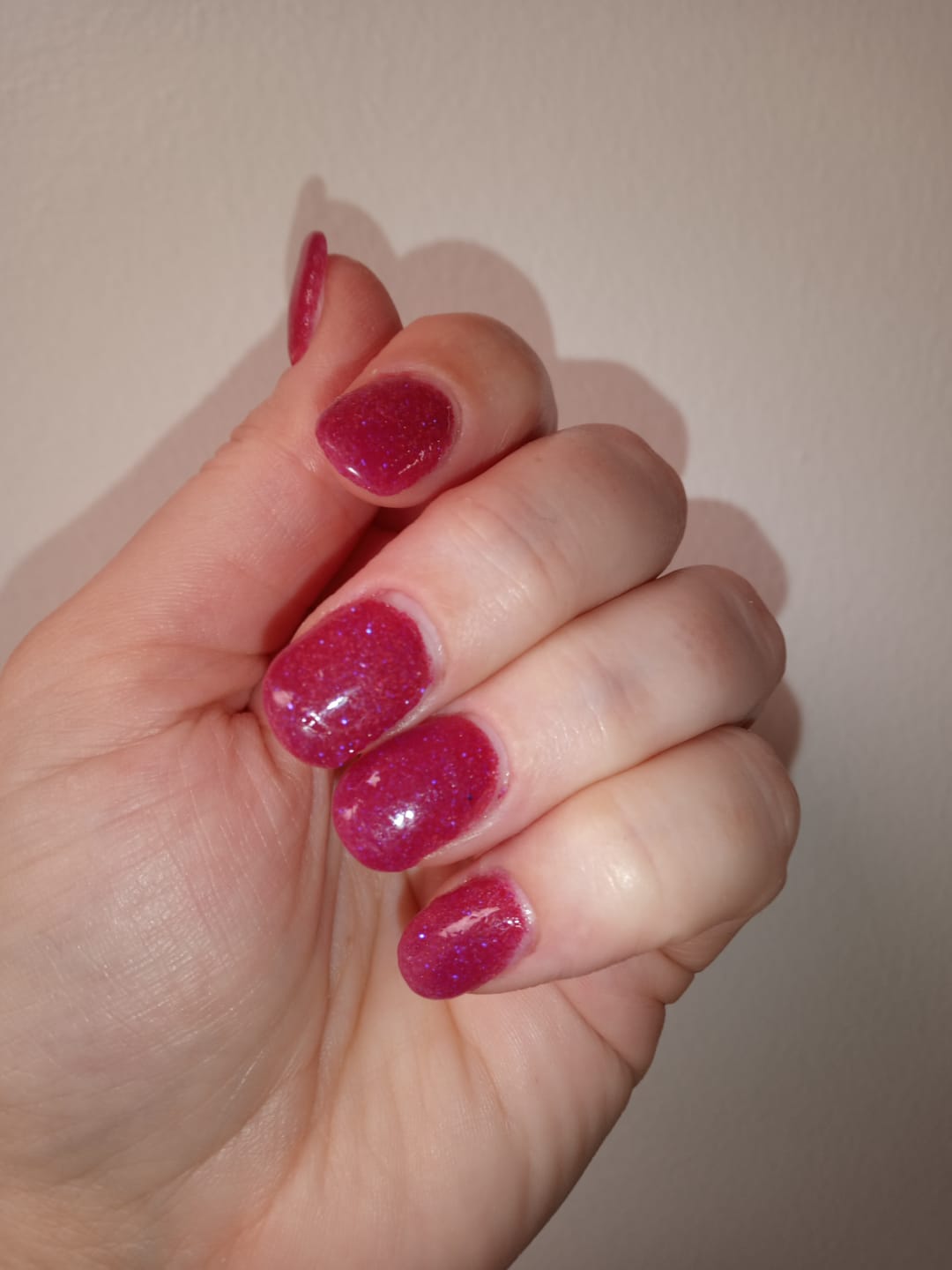 Customer photo review of Candy Pink Glitter Dipping Powder