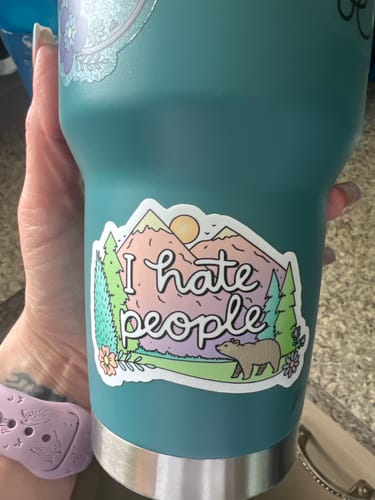 Customer photo review of I Hate People Nature Sticker