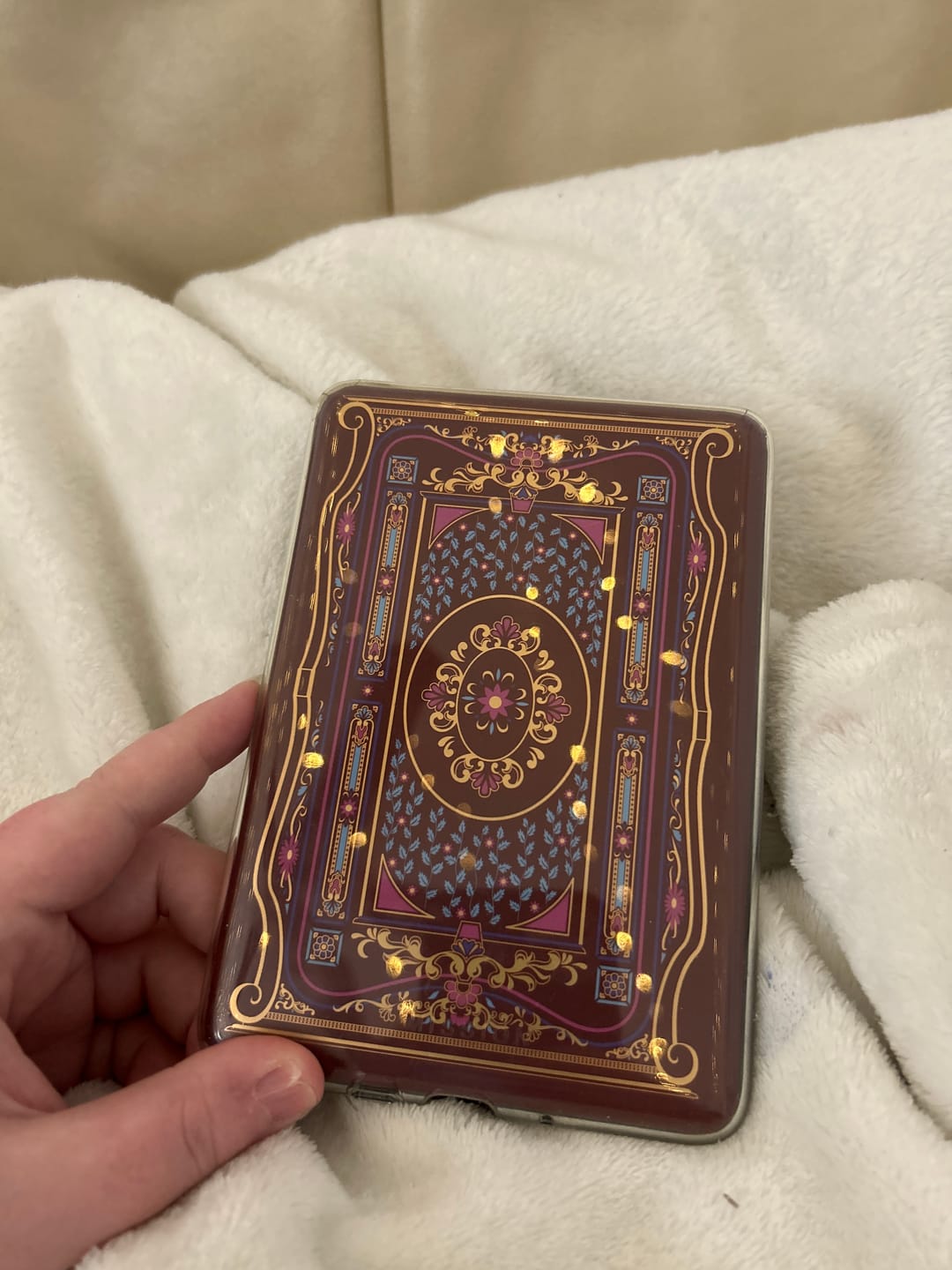 Customer photo review of Kindle Sticker Inserts - Literati Crimson