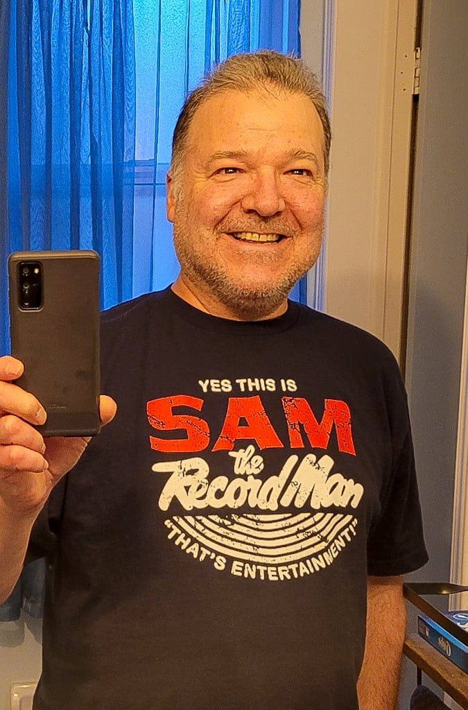 Customer photo review of Sam the Record Man T-Shirt