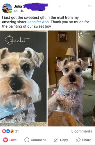 Customer photo review of Pet Art Canvas Wrap