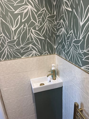 Customer photo review of Nuie Deco Compact 400 Cloakroom Floorstanding Vanity Unit - Satin Green