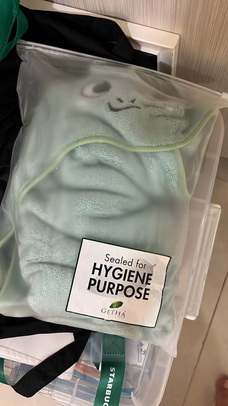 Customer photo review of Genie Dino Bath Towel