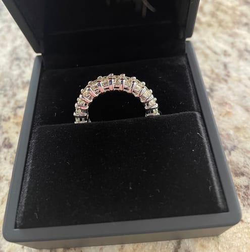 Customer photo review of 5.00 CT Emerald Cut Diamonds - Eternity Ring