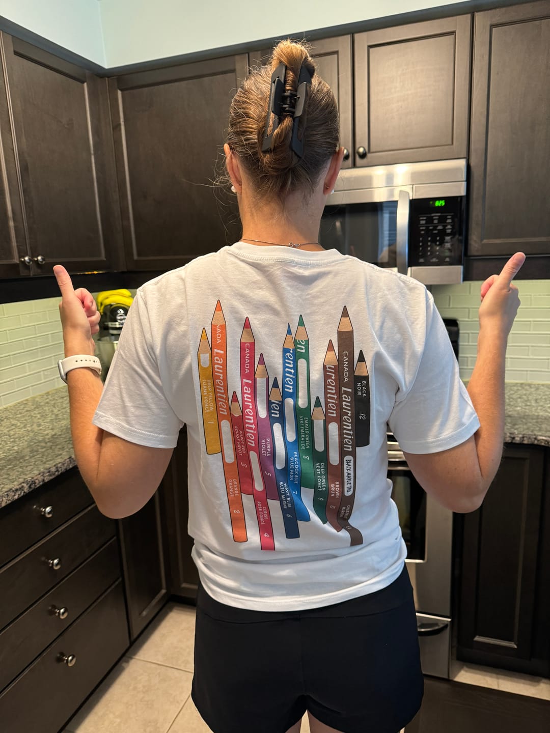 Customer photo review of Laurentien Coloured Pencils T-shirt