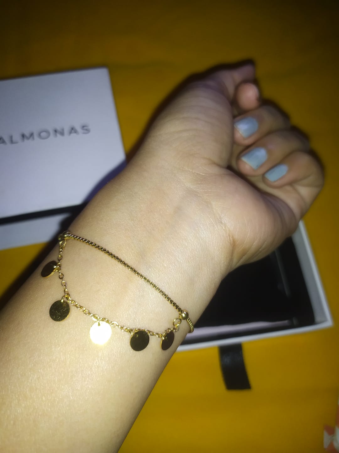 Customer photo review of Tiny Plates Bracelet