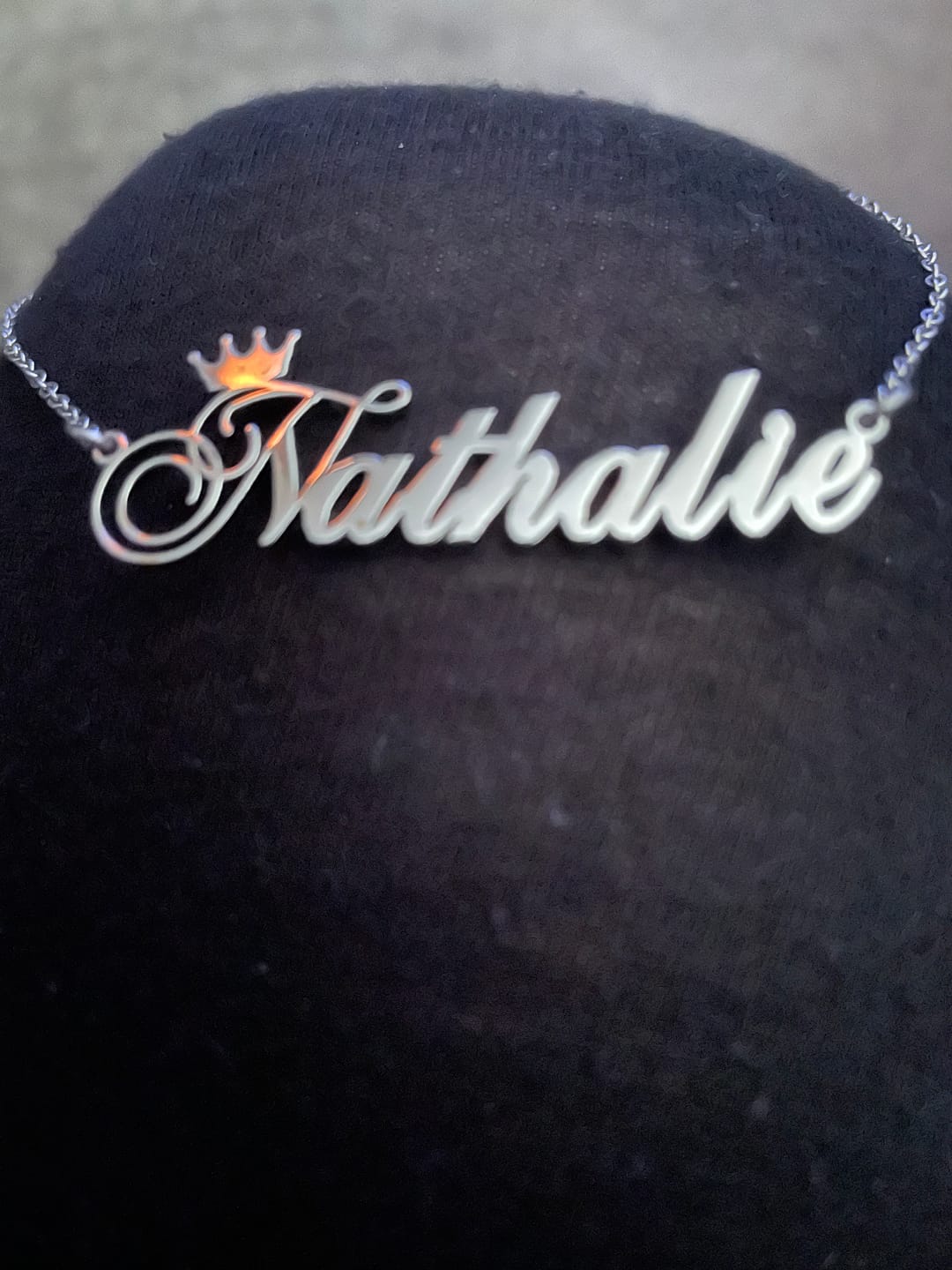 Customer photo review of Crown Name Necklace