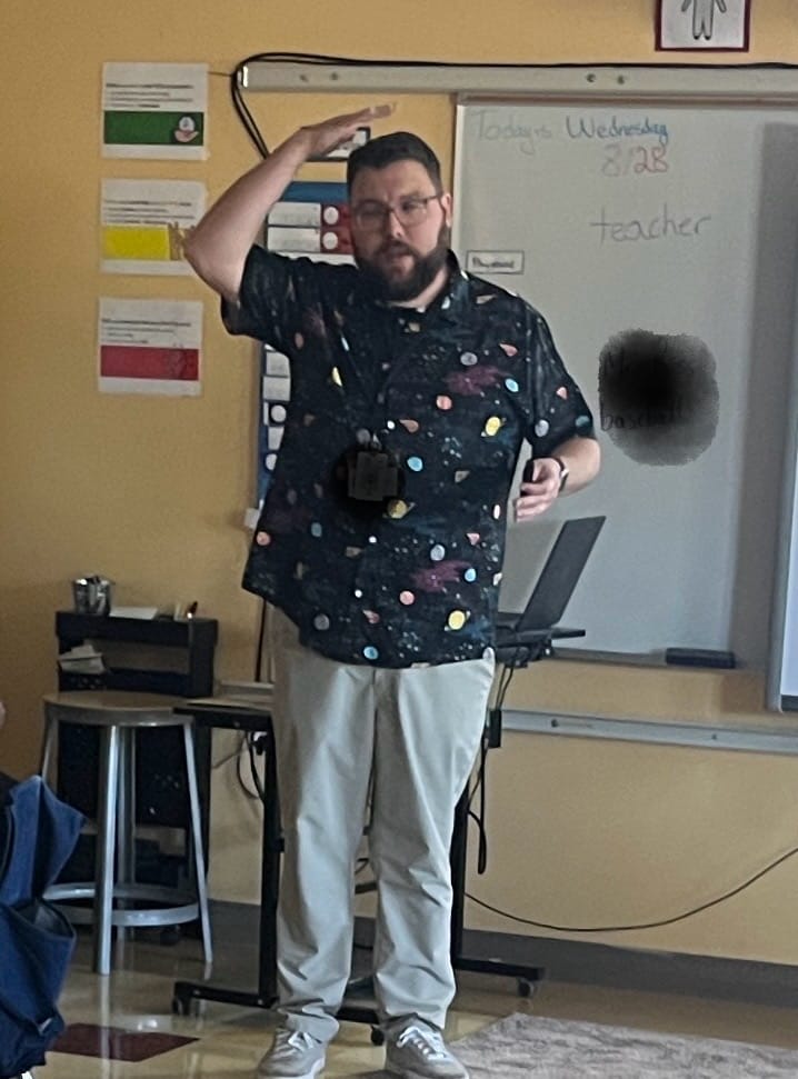Customer photo review of A Starry Galaxy Outer Space Button Up Shirt