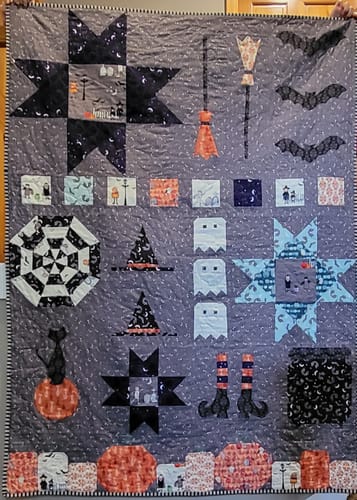 Customer photo review of Spooky Sampler Halloween Quilt Pattern | Digital PDF