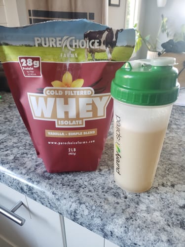 Customer photo review of Whey Protein Isolate with Organic Vanilla