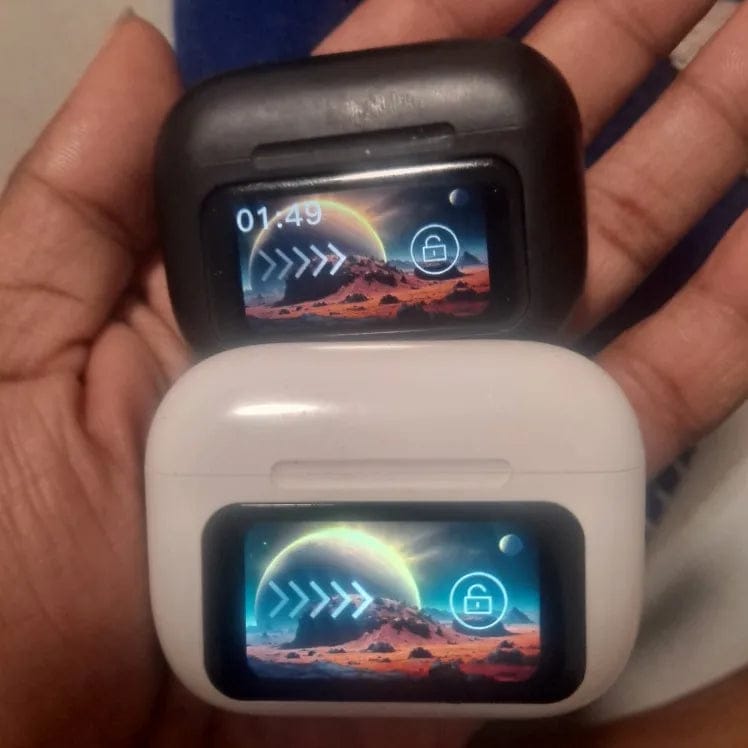 Customer photo review of A9 Pro LCD Touch Screen Earbuds - (IMPORTED)