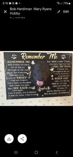Customer photo review of Personalized Photo Canvas Prints, Custom Photo, Pet Loss Gifts, Memorial Gifts, Sympathy Gifts, Remember Me Dem Canvas