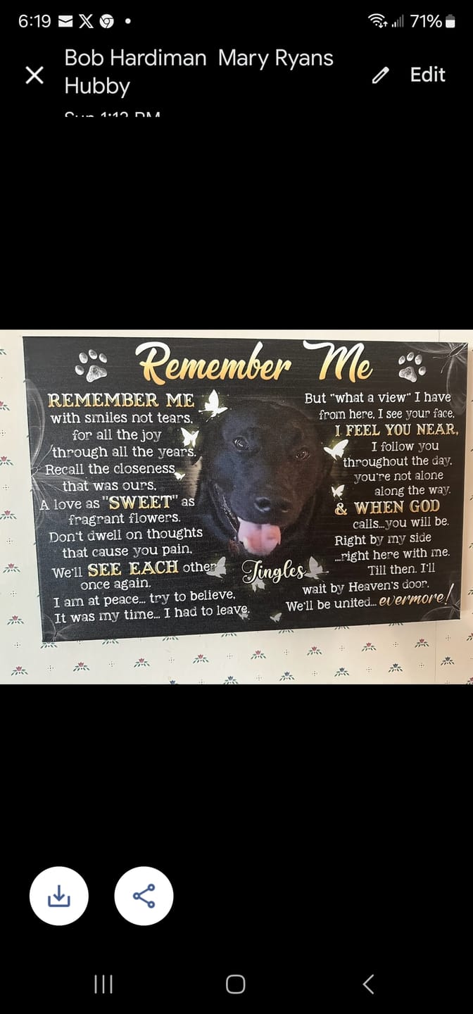 Customer photo review of Personalized Photo Canvas Prints, Custom Photo, Pet Loss Gifts, Memorial Gifts, Sympathy Gifts, Remember Me Dem Canvas