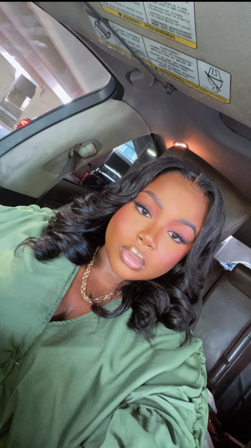 Customer photo review of Natural Color Body Wave Burmese Hair Double Drawn Weft Bundles with 2x6 HD Lace Closure