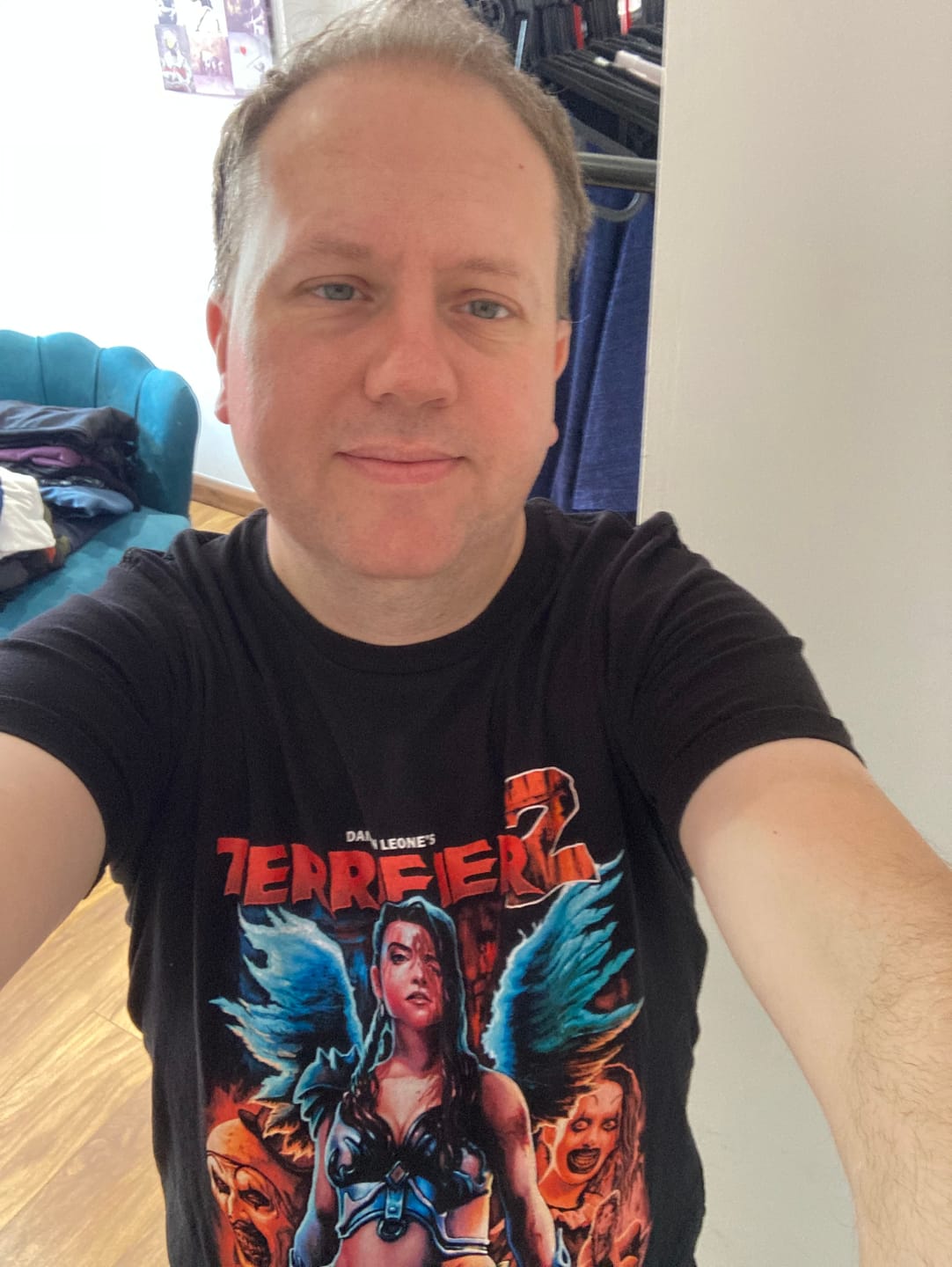 Customer photo review of Terrifier 2 No Escape T-Shirt