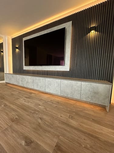 Customer photo review of Wooden Wall Panel | Black Oak | Premium 3-sided Wood Veneer