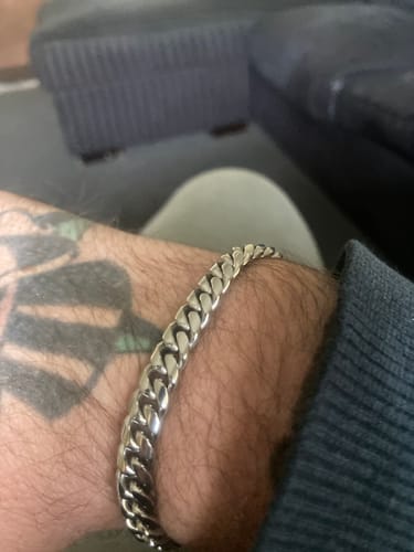 Customer photo review of Cuban Chain (White Gold) 8mm Set