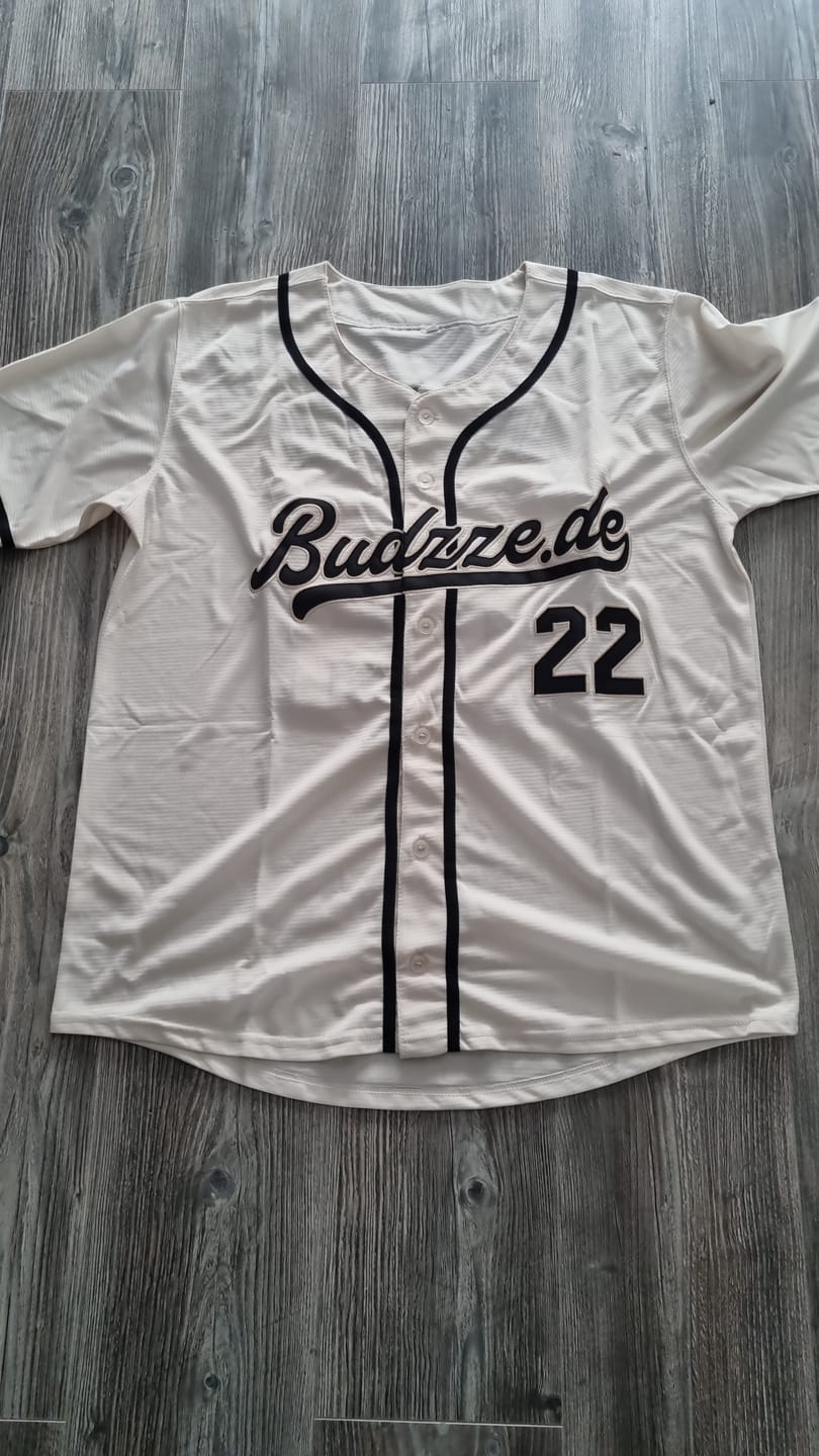 Customer photo review of Benutzerdefinierte Authentisch Baseball-Trikot Creme-Schwarz
