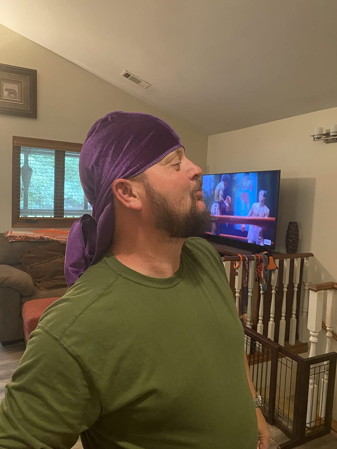 Customer photo review of Purple Velvet Durag