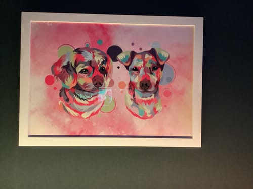 Customer photo review of Custom Pastel Pop: Framed Pet Portrait
