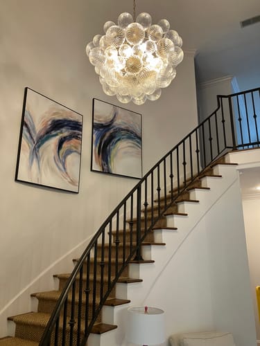 Customer photo review of Modern Decorative Swirled Glass Cluster Bubble Chandelier