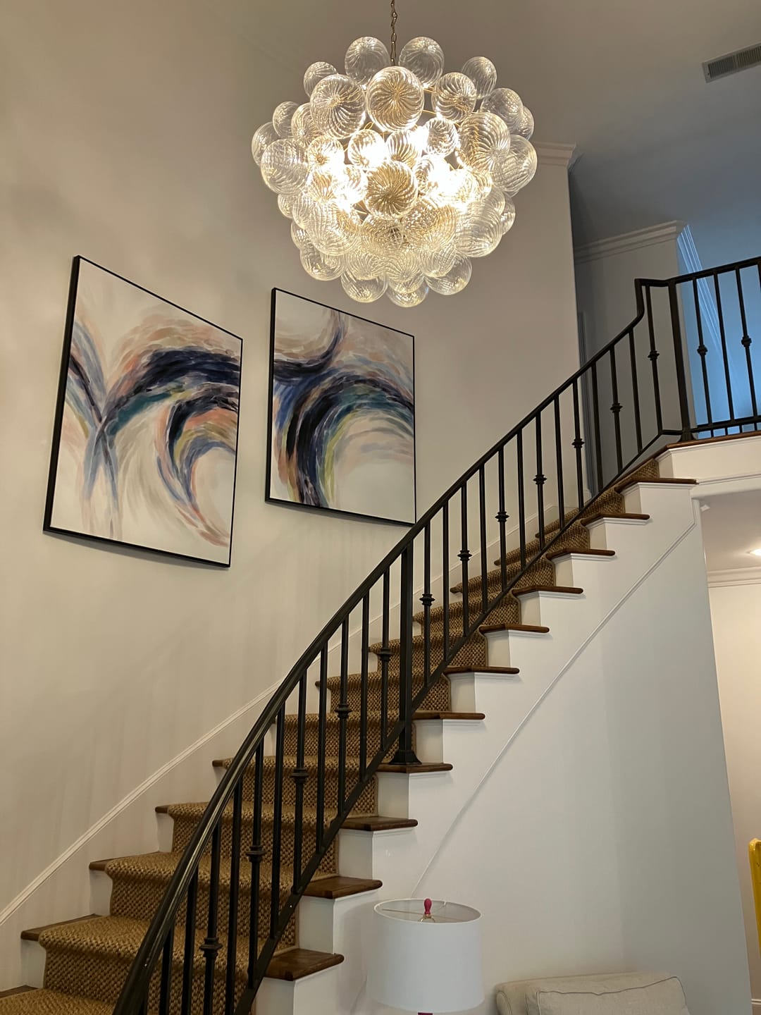 Customer photo review of Modern Decorative Swirled Glass Cluster Bubble Chandelier