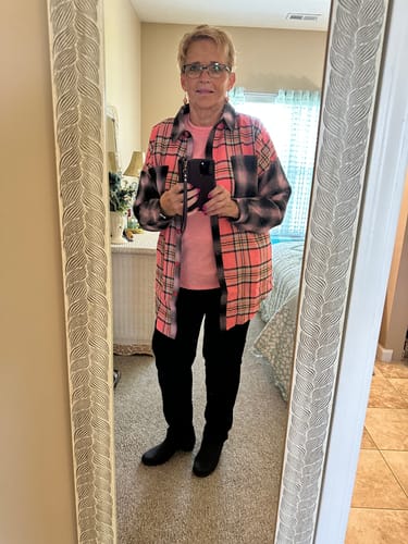 Customer photo review of So Much Plaid Flannel Button Up