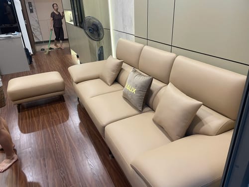 Customer photo review of Sofa văng da sang trọng PERRY 3 chỗ tựa gật gù