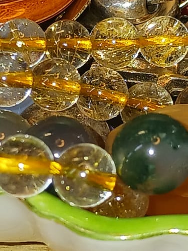 Customer photo review of 15" AA 8mm natural green moss Agate Round beads