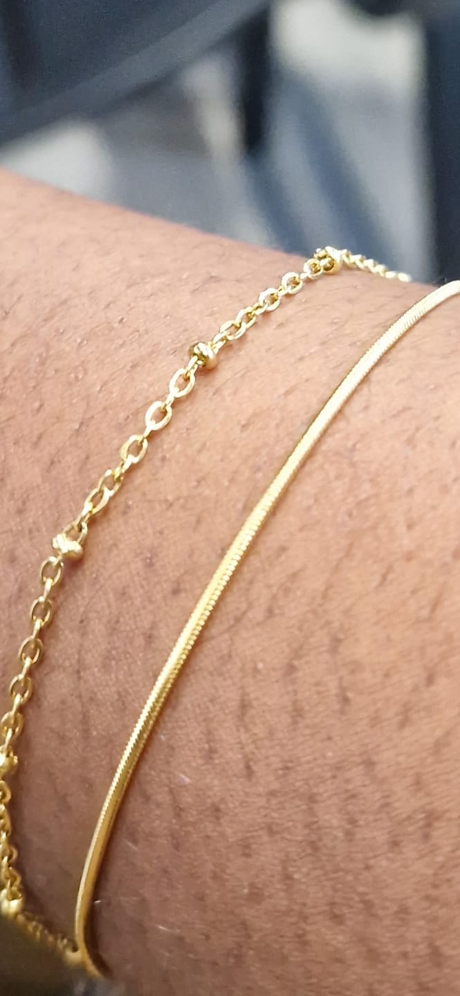 Customer photo review of Pia Gold Layered Bracelet