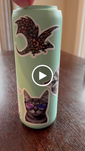 Customer video review of Silly goose animal pun sticker with hat