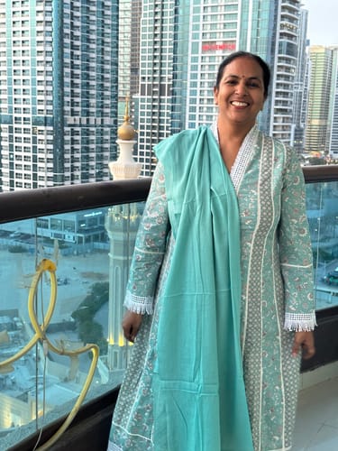 Customer photo review of Subah kurta set blue of 3 pcs