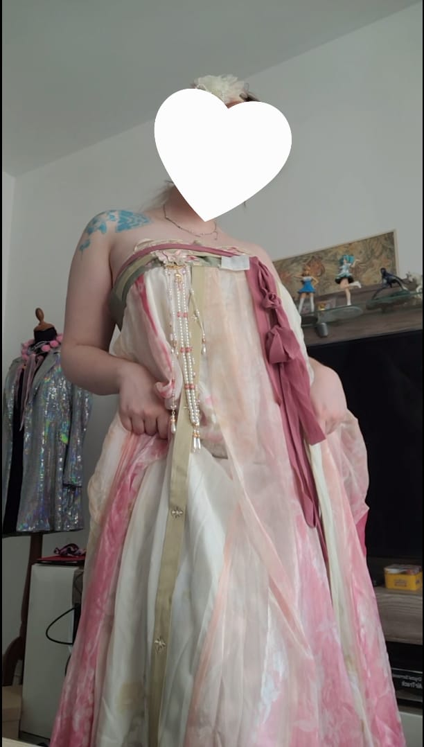 Customer photo review of Peiyu Chunfeng 佩玉春风 Jade Breeze Modernized Tang Dynasty Qixiong Ruqun Dress Set