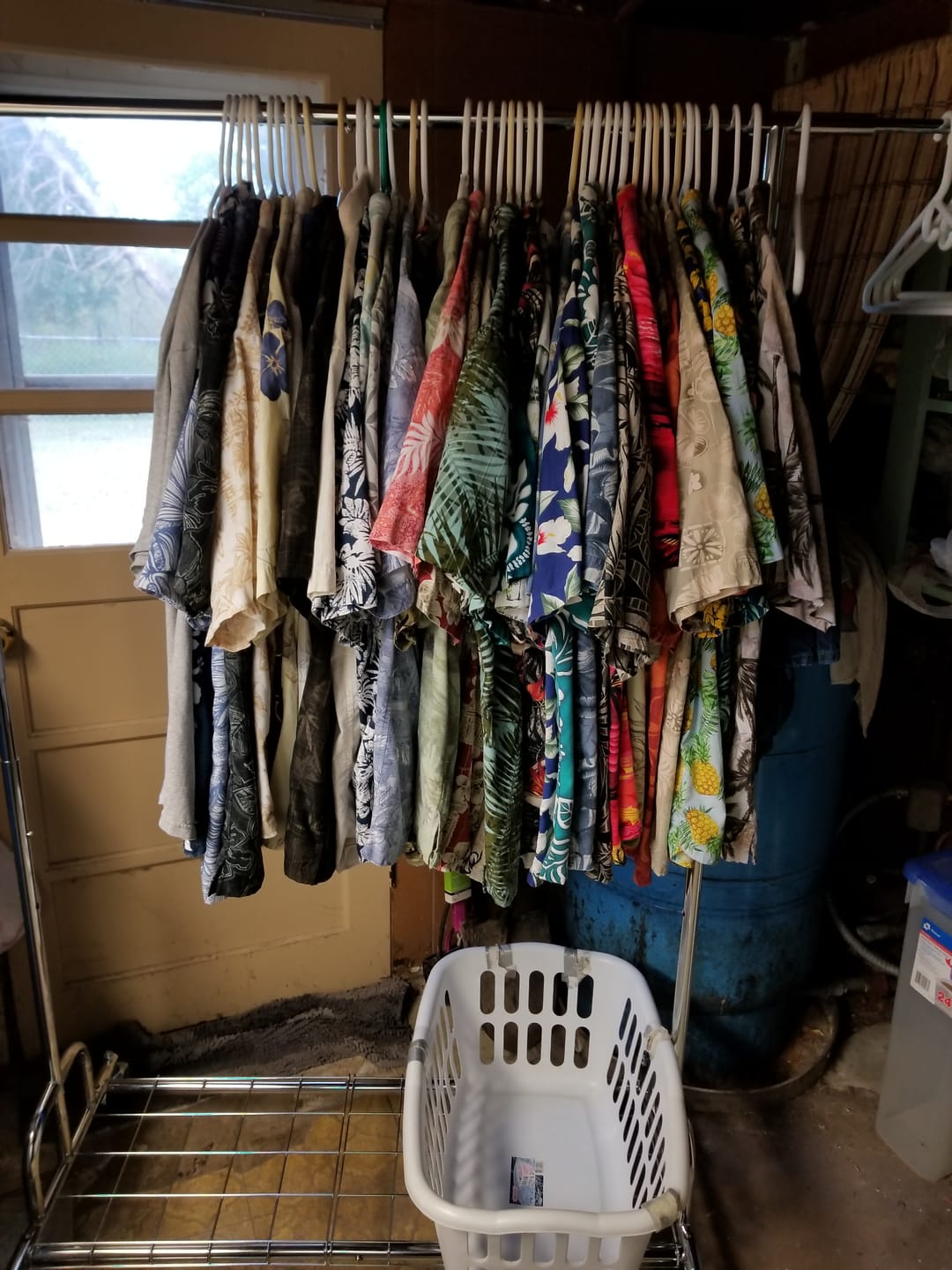 Customer photo review of Raybee 75"W Rolling Clothes Rack with Storage Shelves, Wheeled Metal Clothes Organizer for Bedroom, Laundry & Dorm