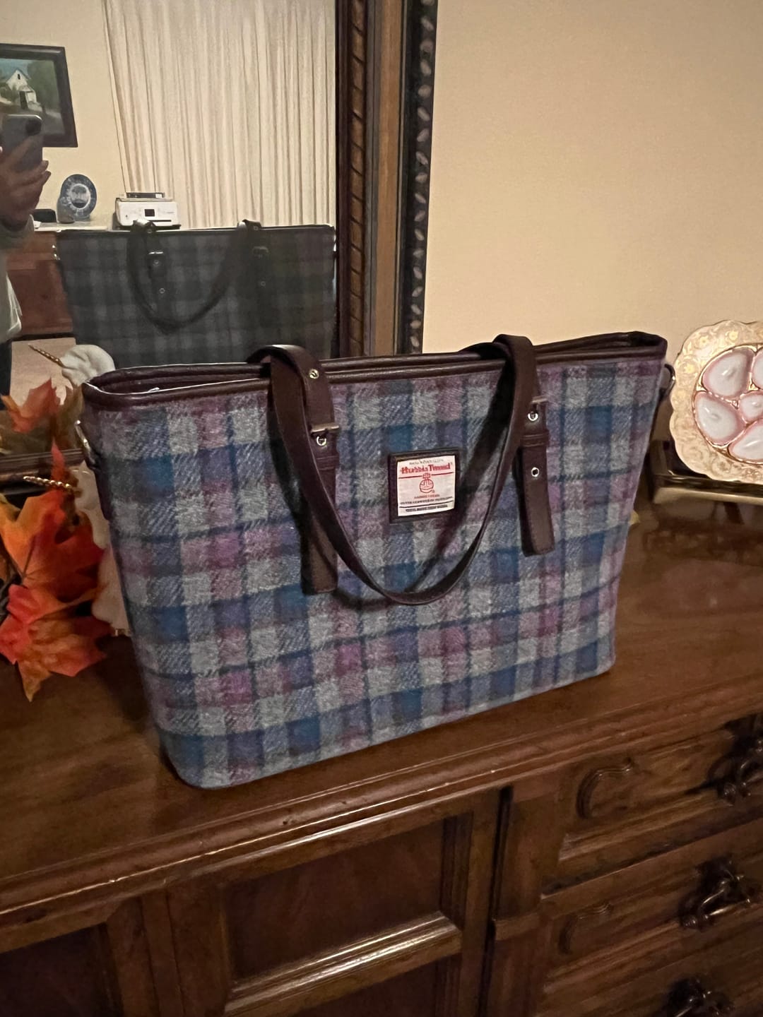 Customer photo review of Harris Tweed Large Tote Bag with Shoulder Strap