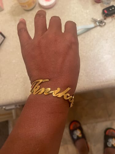 Customer photo review of Personalized Name Bangle