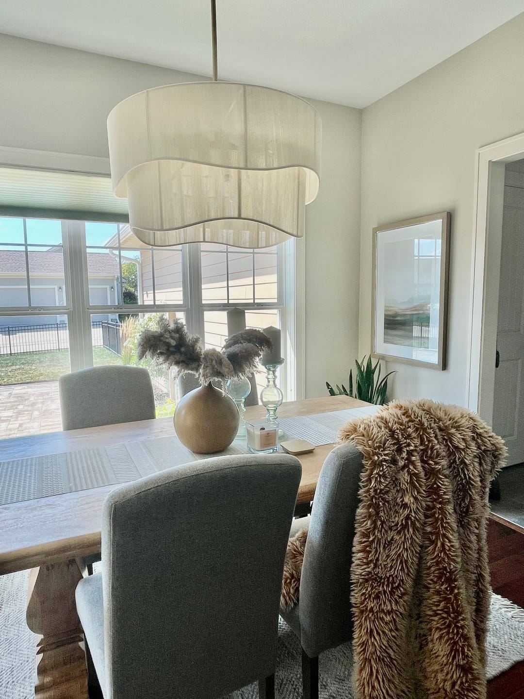 Customer photo review of 3-Tier Beige Woven Thread Drum Pendant Light