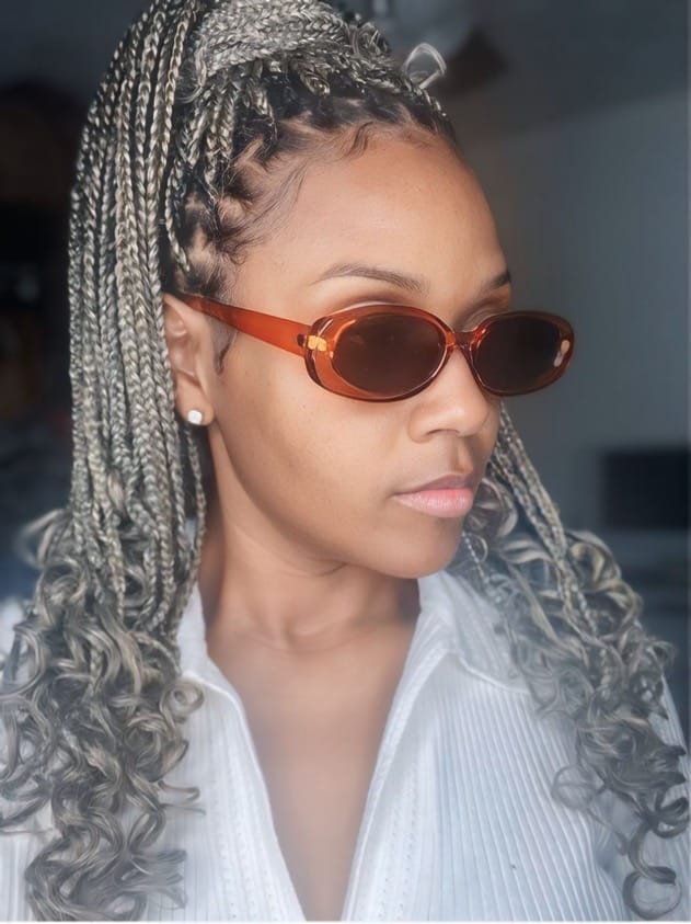 Customer photo review of Freetress Synthetic Braid - 3X Pre-Stretched Braid 301 28"
