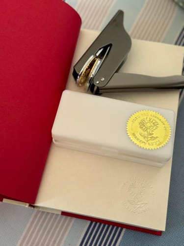 Customer photo review of Custom Book Embosser