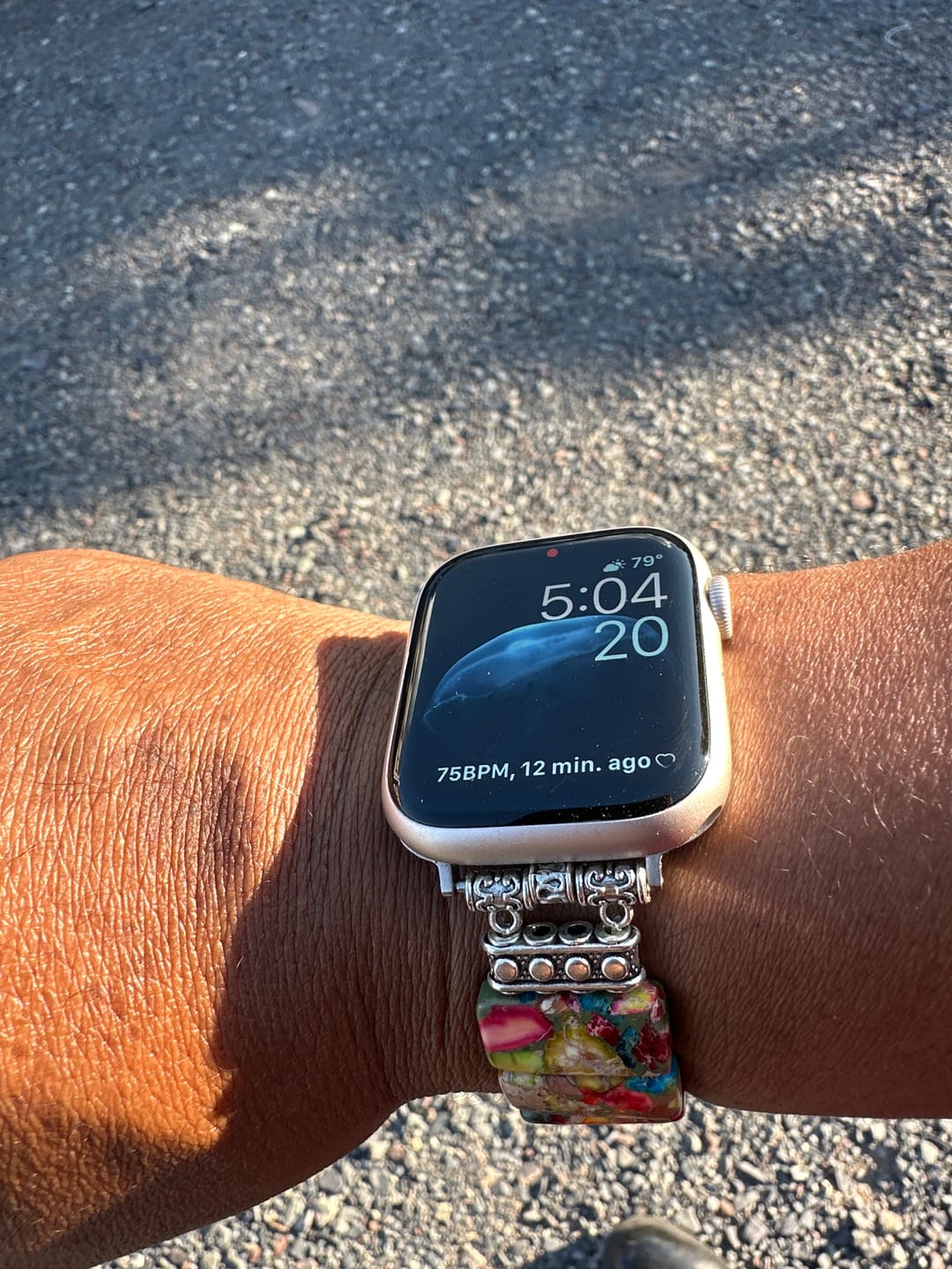 Customer photo review of Chic Flower Stretch Apple Watch Strap
