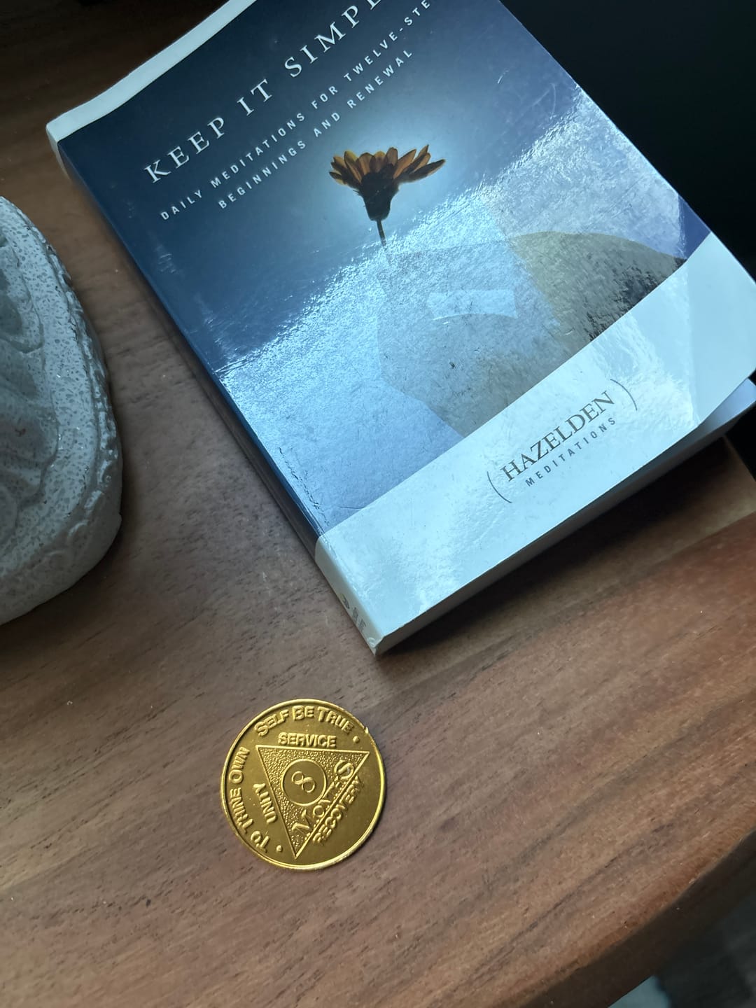 Customer photo review of Sobriety Mint Infinity Aluminum AA Meeting Newcomer Sobriety Chips/Coins/Tokens - 8 Months - Gold
