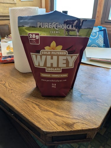 Customer photo review of Whey Protein Isolate with Organic Vanilla