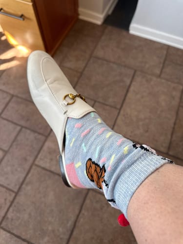 Customer photo review of Red Heart Buckle Shoes Mules