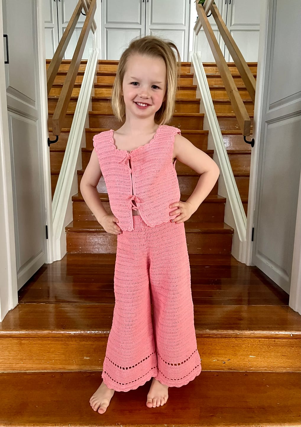 Customer photo review of Crochet Pants Coral